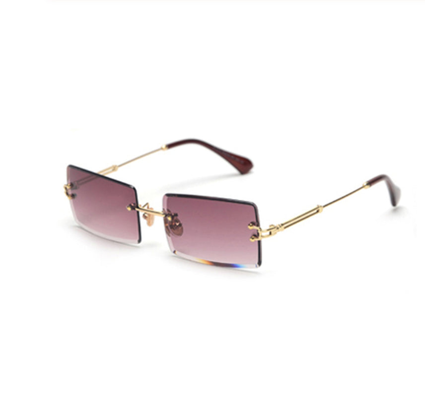 Rimless Rectangle Sunglasses - Stylish Hip-Hop Inspired Retro Streetwear Eyewear