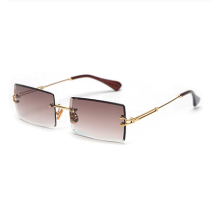 Rimless Rectangle Sunglasses - Stylish Hip-Hop Inspired Retro Streetwear Eyewear