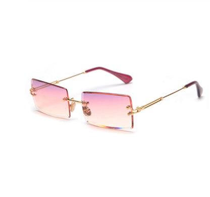 Rimless Rectangle Sunglasses - Stylish Hip-Hop Inspired Retro Streetwear Eyewear