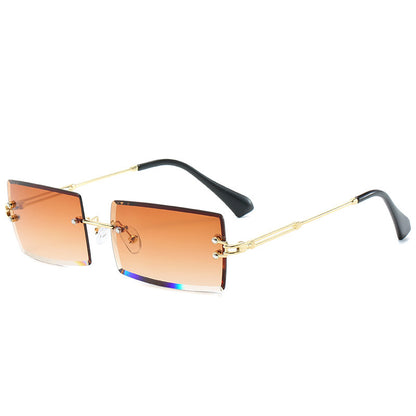 Rimless Rectangle Sunglasses - Stylish Hip-Hop Inspired Retro Streetwear Eyewear