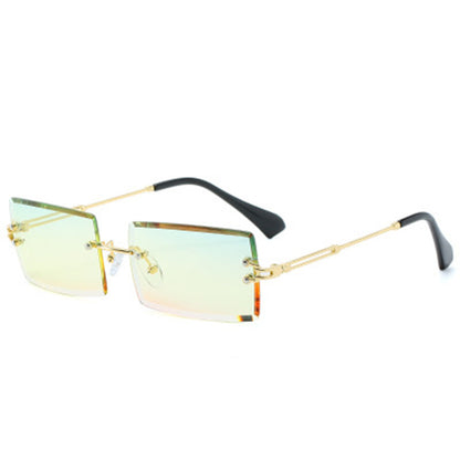 Rimless Rectangle Sunglasses - Stylish Hip-Hop Inspired Retro Streetwear Eyewear