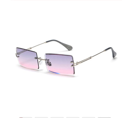 Rimless Rectangle Sunglasses - Stylish Hip-Hop Inspired Retro Streetwear Eyewear