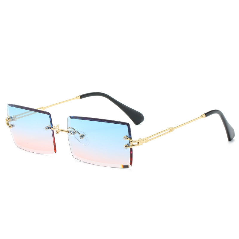 Rimless Rectangle Sunglasses - Stylish Hip-Hop Inspired Retro Streetwear Eyewear