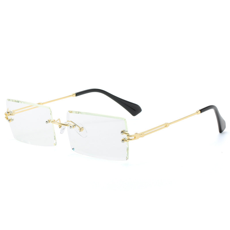 Rimless Rectangle Sunglasses - Stylish Hip-Hop Inspired Retro Streetwear Eyewear