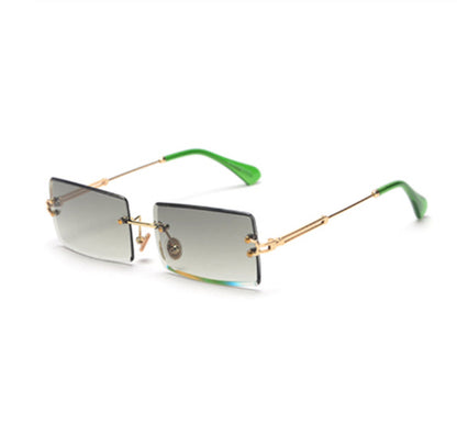 Rimless Rectangle Sunglasses - Stylish Hip-Hop Inspired Retro Streetwear Eyewear