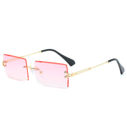 Rimless Rectangle Sunglasses - Stylish Hip-Hop Inspired Retro Streetwear Eyewear