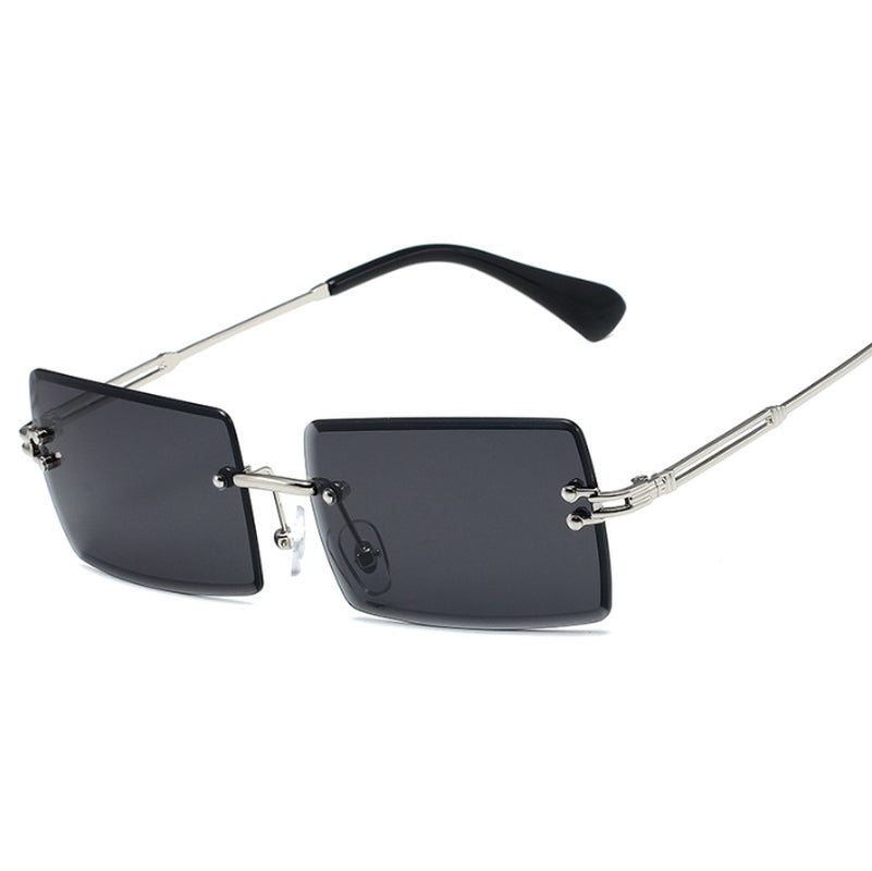 Rimless Rectangle Sunglasses - Stylish Hip-Hop Inspired Retro Streetwear Eyewear