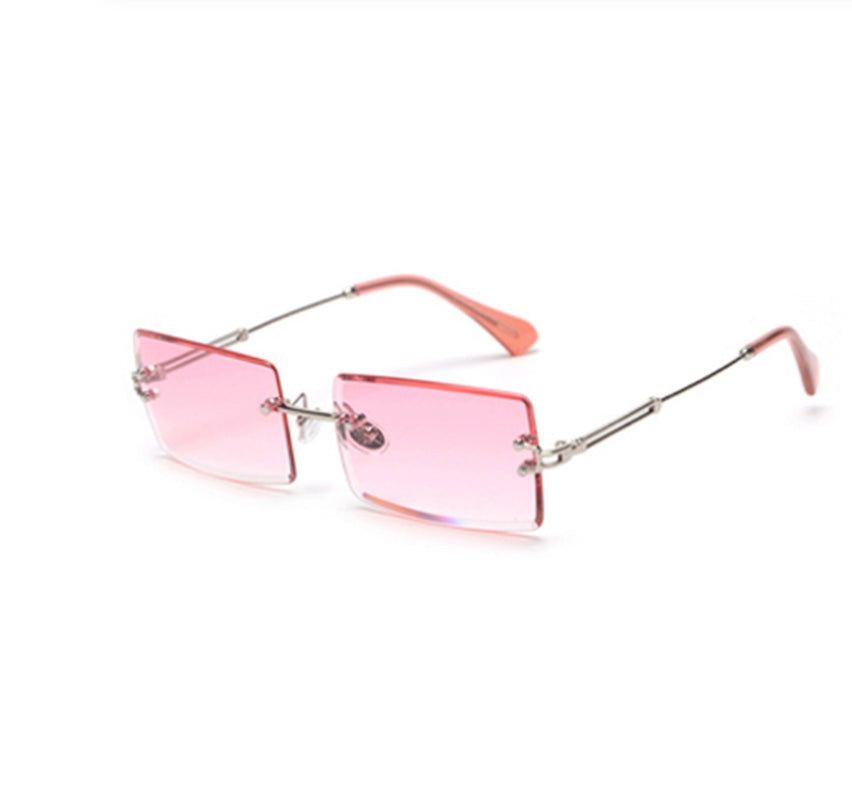 Rimless Rectangle Sunglasses - Stylish Hip-Hop Inspired Retro Streetwear Eyewear