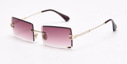 Rimless Rectangle Sunglasses - Stylish Hip-Hop Inspired Retro Streetwear Eyewear